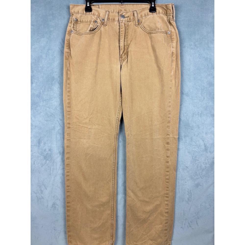Levis 514 Straight Fit Jeans Mens 34x32 Tan Khaki Cotton Denim Pants